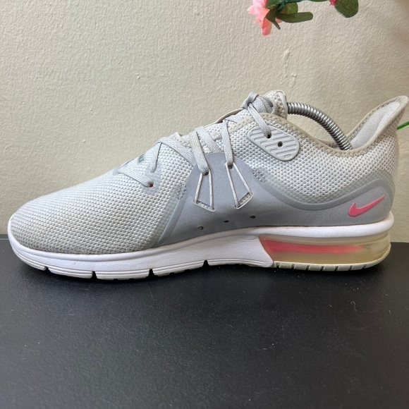 🌹 Nike Womens Air Max Sequent 3 Running Shoes Grey/Pink 908993-012 Size 10 - Picture 8 of 16